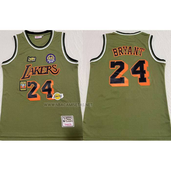 Camiseta Los Angeles Lakers Kobe Bryant NO 24 Mitchell & Ness Verde